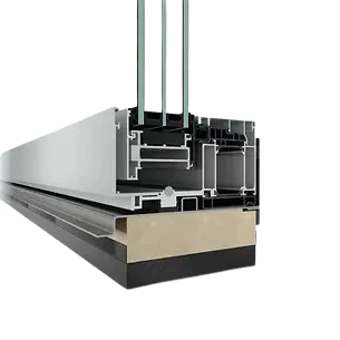 Profilquerschnitt der Schüco AS AL 75 Panorama-Design-Glasschiebetür
