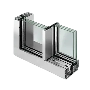 Profilquerschnitt der Schüco AS PD 75.HI Design Line Glasschiebetür