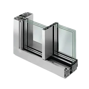 Profilquerschnitt der Schüco AS PD 75.HI Performance Line Glasschiebetür