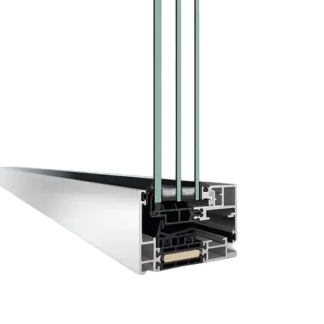 Profilschnitt des Aluminiumfenstersystems Schüco AWS 75 PD.SI